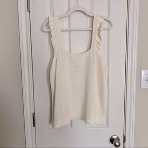 Madewell crocheted ruffle-strap sweater tank XL